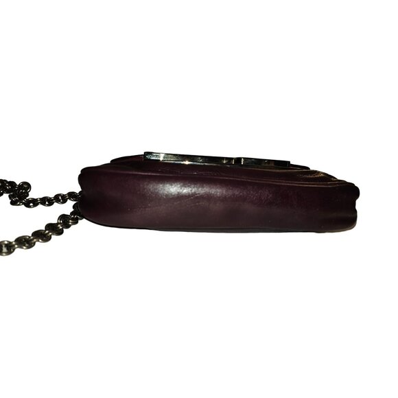 Prada Purple Lambskin Leather Shoulder Bag Mirror Chain Bag w Chain Strap - Picture 10 of 12